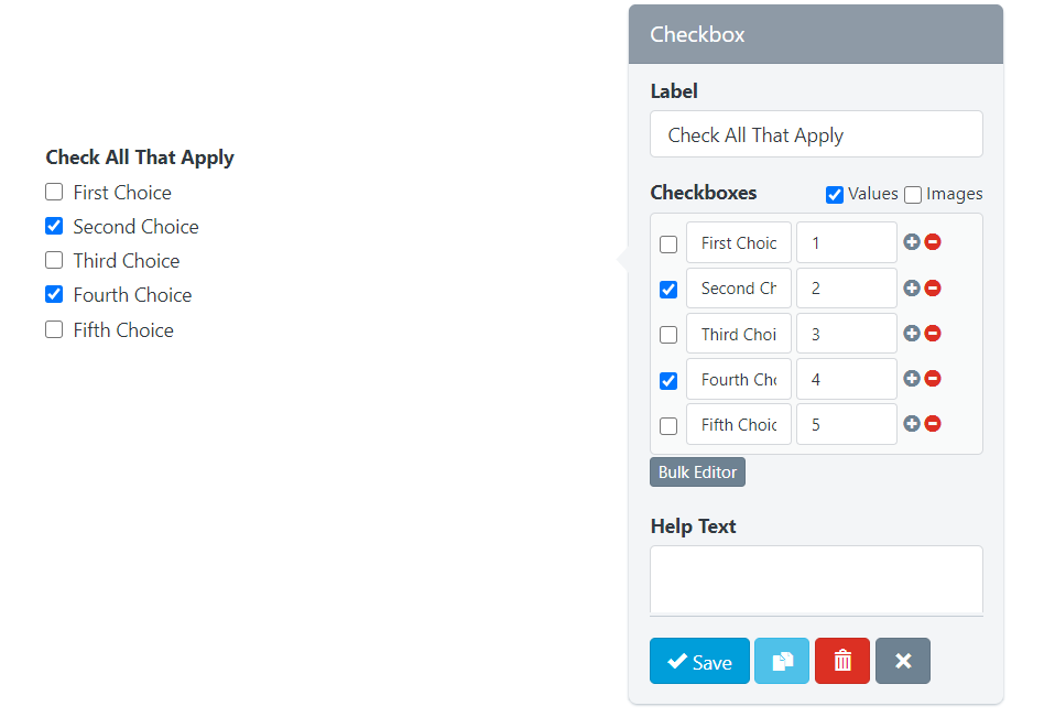 NPOHarmony - Form - Builder - Checkboxes