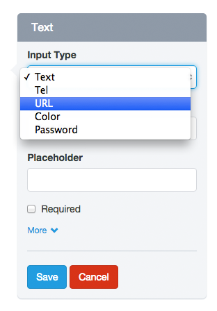 NPOHarmony - Form Builder - Input Type